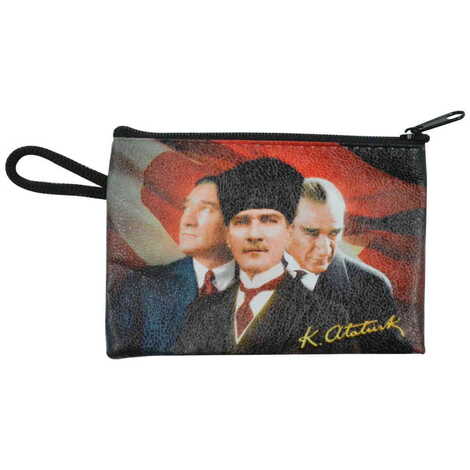 Ataturk Themed Turkish Woven Wallet 113x80x8 mm - 4