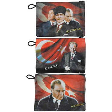 Ataturk Themed Turkish Woven Wallet 215x155x8 mm - 2