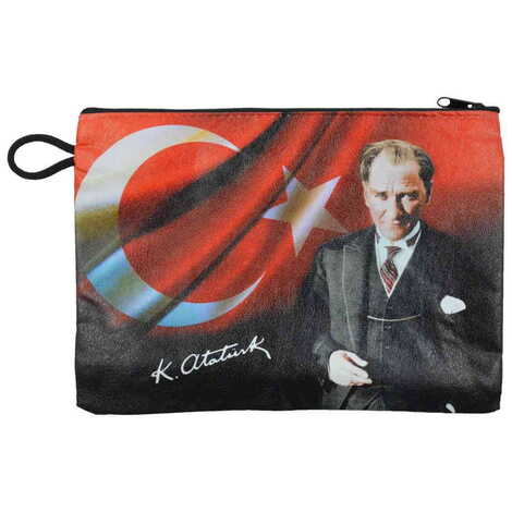 Ataturk Themed Turkish Woven Wallet 215x155x8 mm - 5