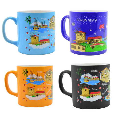 Ayvalik Region Themed Customised Serigraphy Printed Ceramic Mug 82x90 mm - 5