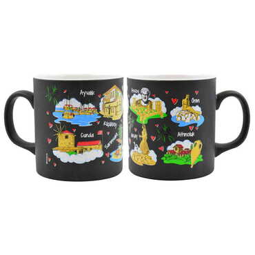 Ayvalik Region Themed Customised Serigraphy Printed Ceramic Mug 82x90 mm - 8