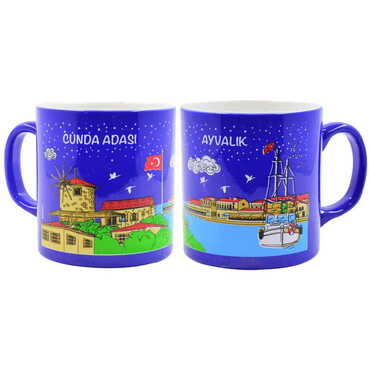 Ayvalik Region Themed Customised Serigraphy Printed Ceramic Mug 82x90 mm - 9