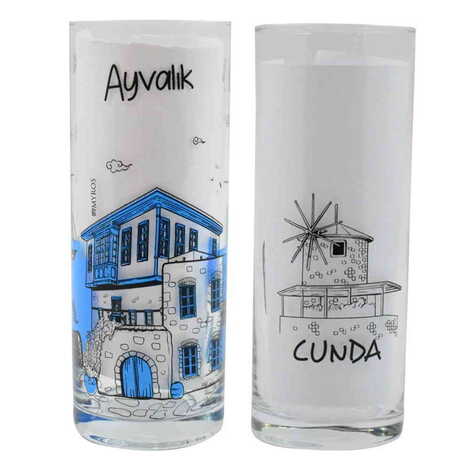 Ayvalik Themed Custom Printed Raki-Ouzo Glass - 2