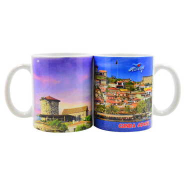 Ayvalik Themed Customised Porcelain Souvenir Travel Mug 80x95 mm - 4