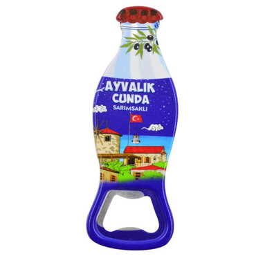 Ayvalik Themed Customised Uv Printed Coca Cola Bottle Shape Plastic Base Bottle Opener 42x120 mm - 7