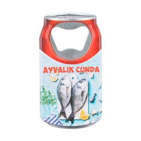 Ayvalik Themed Customised UV Printed Coca Cola Bottle Shape Plastic Base Bottle Opener 43x80 mm - 3