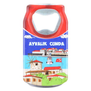 Ayvalik Themed Customised UV Printed Coca Cola Bottle Shape Plastic Base Bottle Opener 43x80 mm - 4