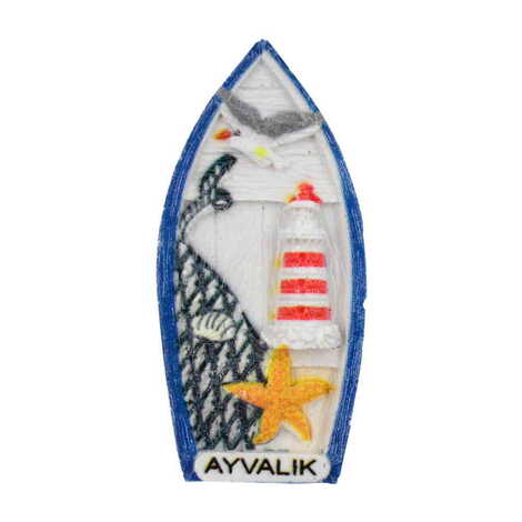 Ayvalik Themed Polyester UV Printed Stoned And Nacrous Fridge Magnet - 4