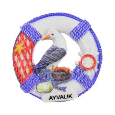 Ayvalik Themed Polyester UV Printed Stoned And Nacrous Fridge Magnet - 5