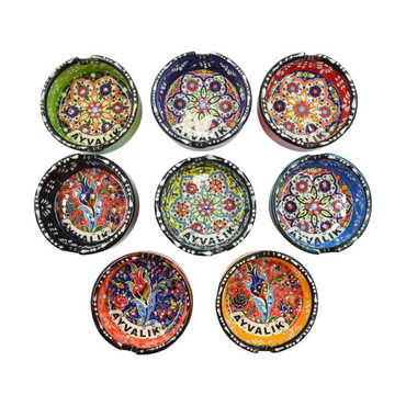 Ayvalik Themed Turkish Ceramic Special Relief Ashtray Small Size - 3