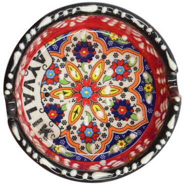 Ayvalik Themed Turkish Ceramic Special Relief Ashtray Small Size - 5