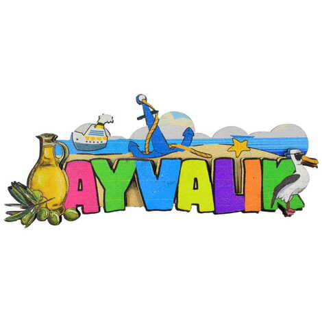 Ayvalik Themed Wooden Customised 2D Souvenir Fridge Magnet - 6