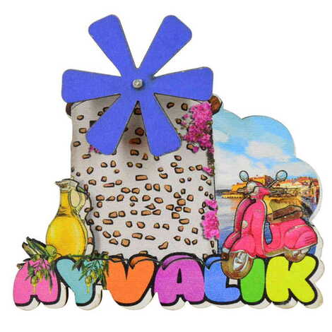 Ayvalik Themed Wooden Customised 2D Souvenir Fridge Magnet - 7