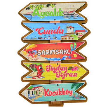 Ayvalik Themed Wooden Customised 2D Souvenir Fridge Magnet - 11