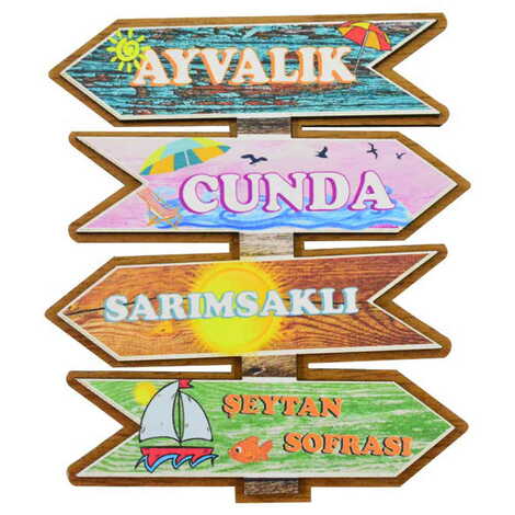 Ayvalik Themed Wooden Customised 2D Souvenir Fridge Magnet - 12