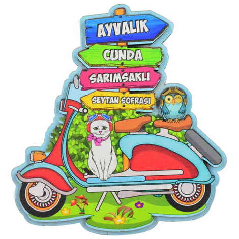 Ayvalik Themed Wooden Customised 2D Souvenir Fridge Magnet - 13