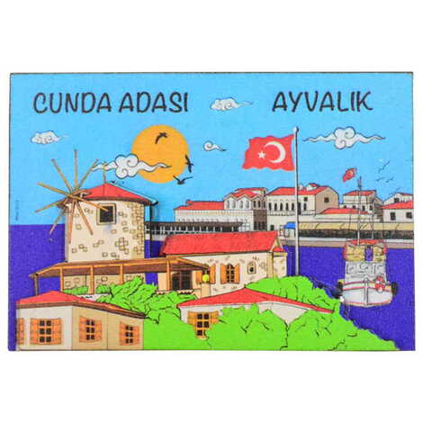 Ayvalik Themed Wooden Customised 2D Souvenir Fridge Magnet - 15