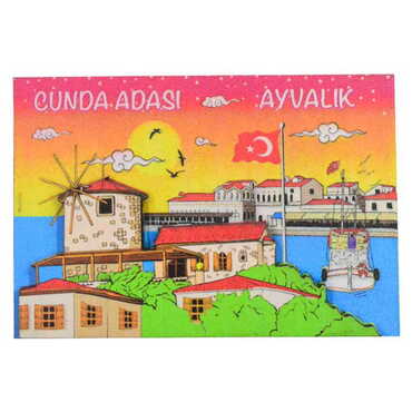 Ayvalik Themed Wooden Customised 2D Souvenir Fridge Magnet - 16