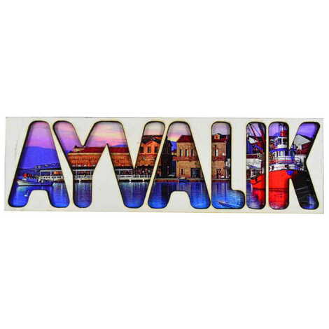 Ayvalik Themed Wooden Customised City Name Letter Souvenir Fridge Magnet - 7