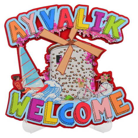 Ayvalik Themed Wooden Customised Door Sign Board 200x290 Mm - 4