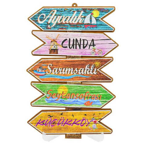 Ayvalik Themed Wooden Customised Door Sign Board 200x290 Mm - 6