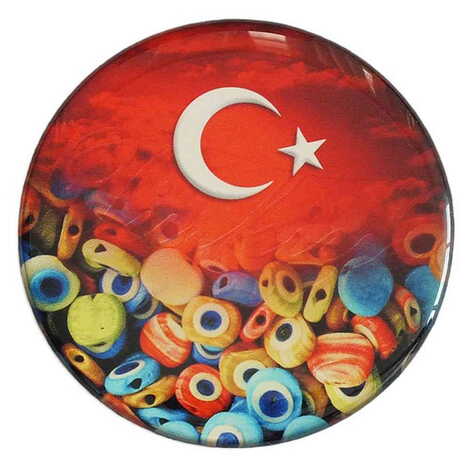 Toptan Bayrak Temalı Myros Yuvarlak Magnet 67 mm - 3