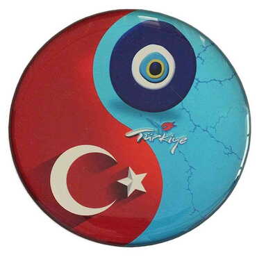 Toptan Bayrak Temalı Myros Yuvarlak Magnet 67 mm - 5