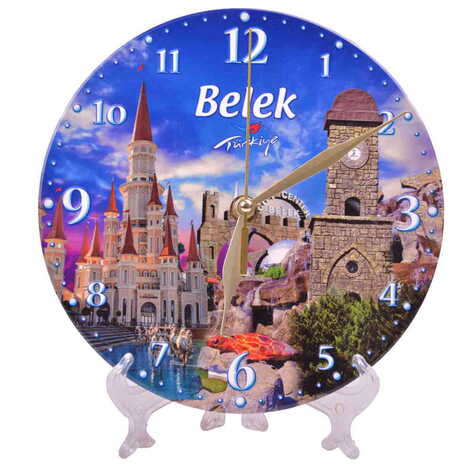 Toptan Belek Temalı 20 Cm.serami̇k Saat Parlak - 3