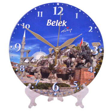 Toptan Belek Temalı 20 Cm.serami̇k Saat Parlak - 5