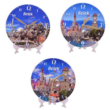 Belek Themed Ceramic Wall Clock 20 Cm - 2