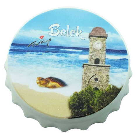 Belek Themed Customised Uv Printed Bottle Cap Shaped Plastic Base Bottle Opener 63x15 mm - 4