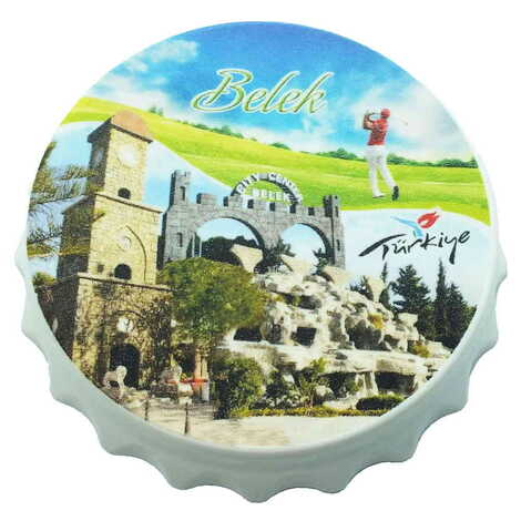 Belek Themed Customised Uv Printed Bottle Cap Shaped Plastic Base Bottle Opener 63x15 mm - 5