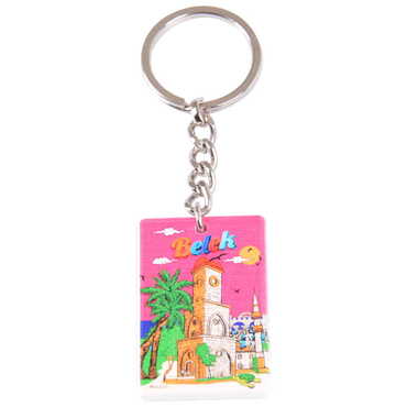 Belek Themed Customised UV Printed Plastic Base Rectangle Keyring 31x106 mm - 3