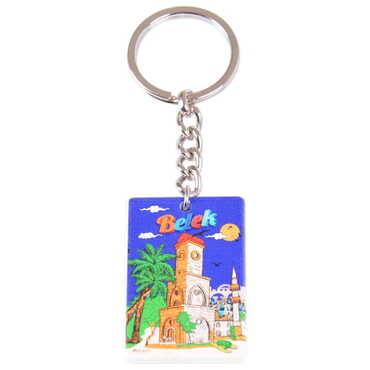 Belek Themed Customised UV Printed Plastic Base Rectangle Keyring 31x106 mm - 4