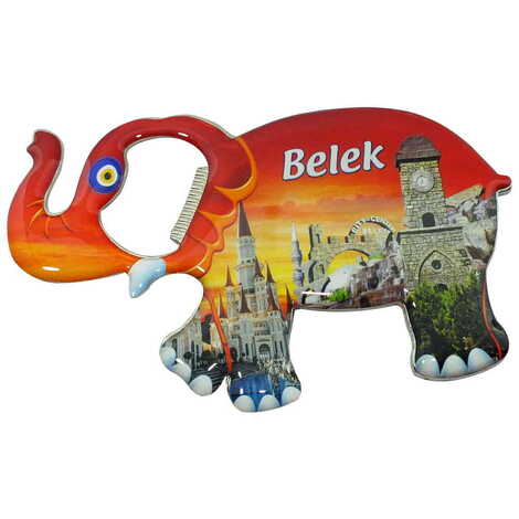 Belek Themed Elephant Shaped Metal Magnetic Bottle Opener 100x60 mm - 3