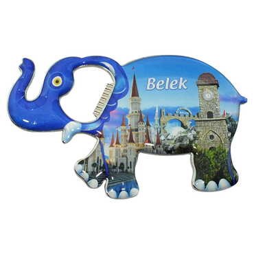 Belek Themed Elephant Shaped Metal Magnetic Bottle Opener 100x60 mm - 4