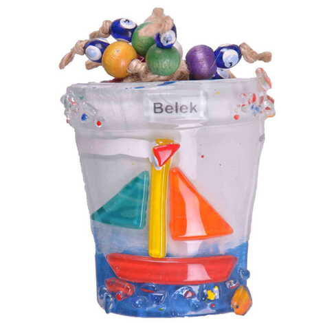 Belek Themed Glass Bead Pot Magnet 13 - 3