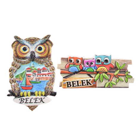 Belek Themed Polyester UV Printed Stoned And Nacrous Fridge Magnet - 3