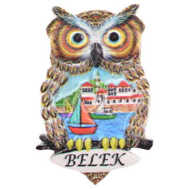 Belek Themed Polyester UV Printed Stoned And Nacrous Fridge Magnet - 5