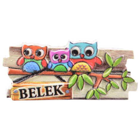 Belek Themed Polyester UV Printed Stoned And Nacrous Fridge Magnet - 6