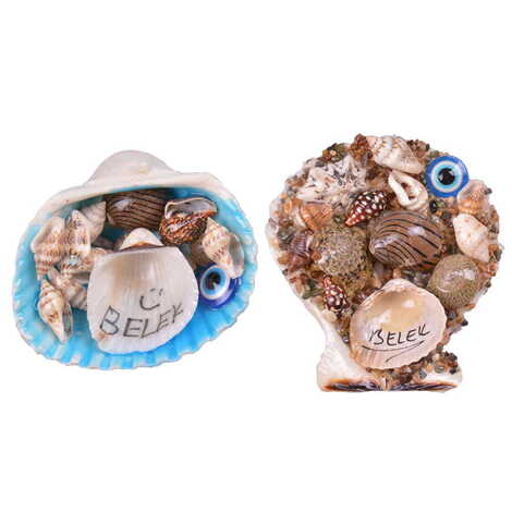 Belek Themed Sea Shell Souvenir Fridge Magnet - 3