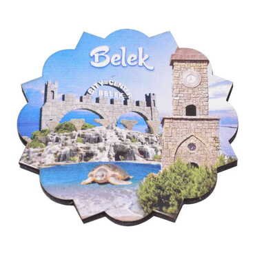 Belek Themed Wooden Customised Souvenir Coaster Set of 2 pcs 90 mm - 4