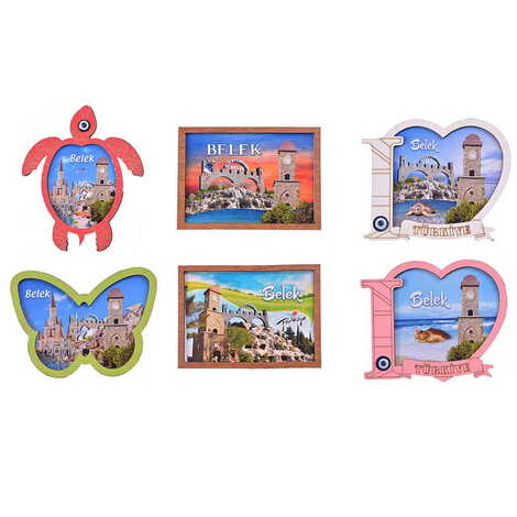 Belek Themed Wooden Cute Animals Souvenşr Fridge Magnet Serie C 90x120 mm - 2