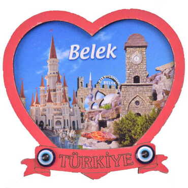 Belek Themed Wooden Cute Animals Souvenşr Fridge Magnet Serie C 90x120 mm - 6