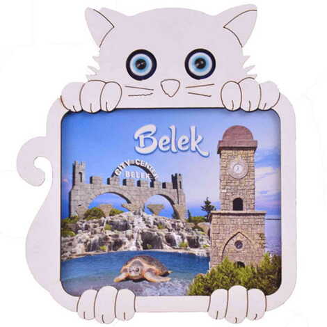 Belek Themed Wooden Cute Animals Souvenşr Fridge Magnet Serie C 90x120 mm - 13