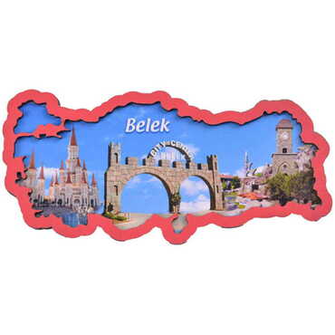 Belek Themed Wooden Cute Animals Souvenşr Fridge Magnet Serie C 90x120 mm - 22