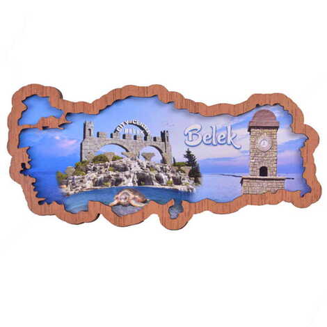 Belek Themed Wooden Cute Animals Souvenşr Fridge Magnet Serie C 90x120 mm - 23