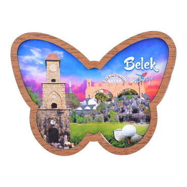 Belek Themed Wooden Cute Animals Souvenşr Fridge Magnet Serie C 90x120 mm - 27