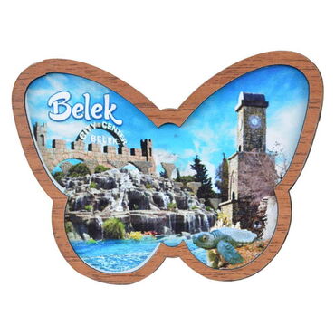 Belek Themed Wooden Cute Animals Souvenşr Fridge Magnet Serie C 90x120 mm - 28