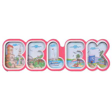 Belek Themed Wooden UV Printed City Name Letter Fridge Magnet - 4